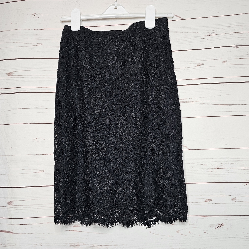 Brooks Brothers Black Lace Pencil Skirt